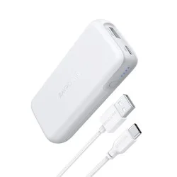 RAVPower PD Pioneer 10000mAh 29W Portable Charger 2-Port Power Bank &ndash; White